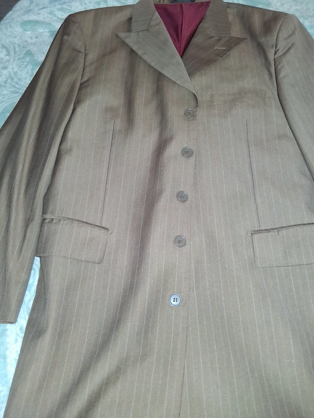 Brown Men's Pinstripe Sport Coat Blazer